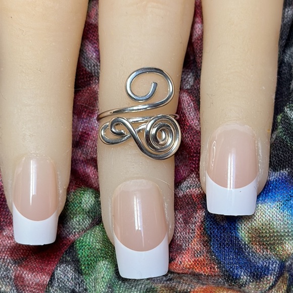 Sterling Silver Toe Ring- Adjustable Unique Toe Ring- midi/knuckle Ring- FS#31 - Picture 2 of 7